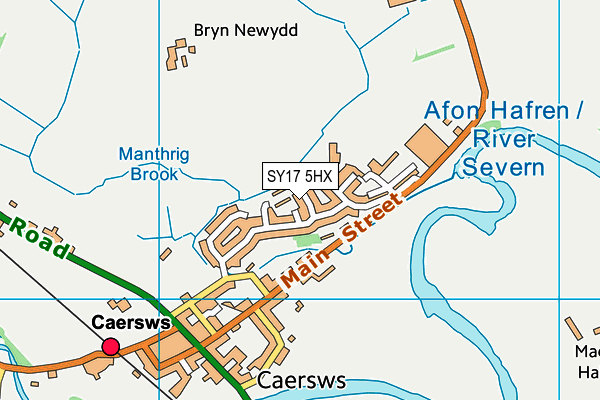 SY17 5HX map - OS VectorMap District (Ordnance Survey)