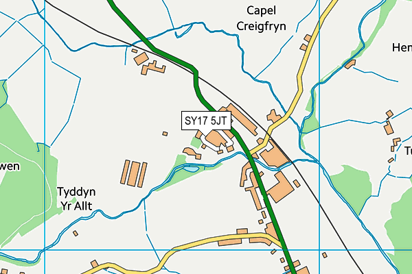 SY17 5JT map - OS VectorMap District (Ordnance Survey) SY17 5JT map - OS VectorMap District (Ordnance Survey)