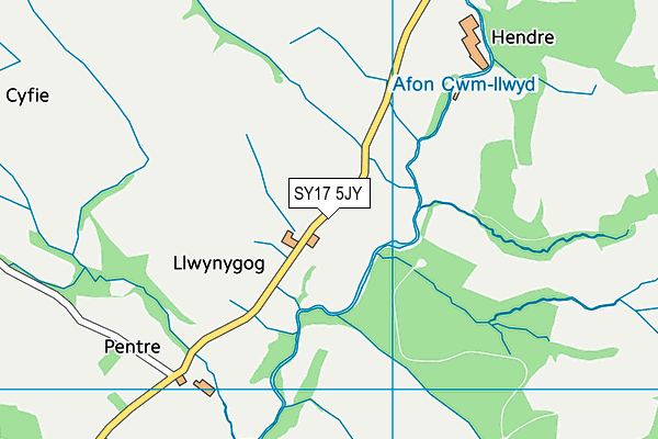 SY17 5JY map - OS VectorMap District (Ordnance Survey) SY17 5JY map - OS VectorMap District (Ordnance Survey)