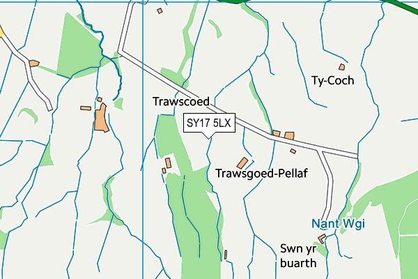 SY17 5LX map - OS VectorMap District (Ordnance Survey) SY17 5LX map - OS VectorMap District (Ordnance Survey)