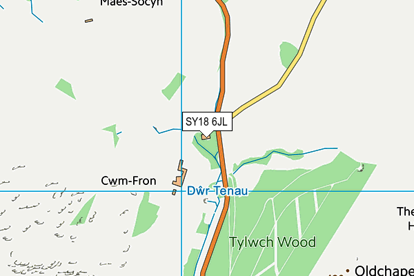 SY18 6JL map - OS VectorMap District (Ordnance Survey) SY18 6JL map - OS VectorMap District (Ordnance Survey)