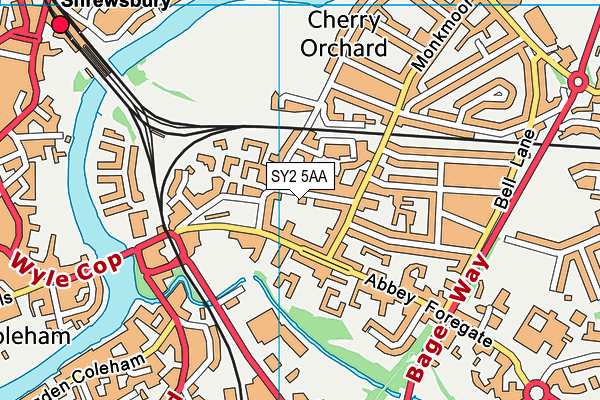 SY2 5AA map - OS VectorMap District (Ordnance Survey) SY2 5AA map - OS VectorMap District (Ordnance Survey)