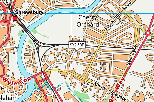 SY2 5BF map - OS VectorMap District (Ordnance Survey) SY2 5BF map - OS VectorMap District (Ordnance Survey)