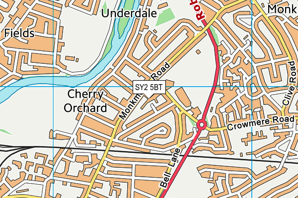 SY2 5BT map - OS VectorMap District (Ordnance Survey) SY2 5BT map - OS VectorMap District (Ordnance Survey)
