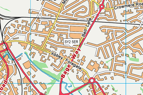 SY2 5ER map - OS VectorMap District (Ordnance Survey) SY2 5ER map - OS VectorMap District (Ordnance Survey)