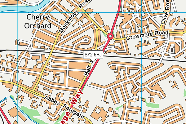 SY2 5HJ map - OS VectorMap District (Ordnance Survey) SY2 5HJ map - OS VectorMap District (Ordnance Survey)