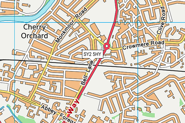 SY2 5HY map - OS VectorMap District (Ordnance Survey) SY2 5HY map - OS VectorMap District (Ordnance Survey)