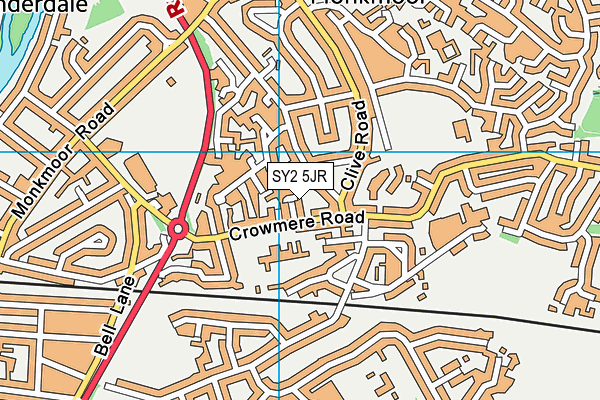 SY2 5JR map - OS VectorMap District (Ordnance Survey) SY2 5JR map - OS VectorMap District (Ordnance Survey)