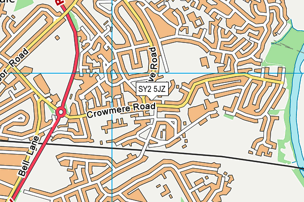SY2 5JZ map - OS VectorMap District (Ordnance Survey) SY2 5JZ map - OS VectorMap District (Ordnance Survey)