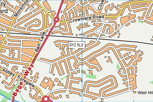 SY2 5LX map - OS VectorMap District (Ordnance Survey) SY2 5LX map - OS VectorMap District (Ordnance Survey)
