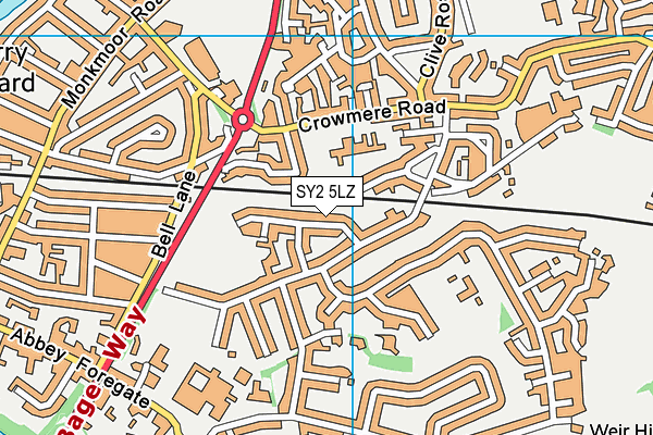 SY2 5LZ map - OS VectorMap District (Ordnance Survey) SY2 5LZ map - OS VectorMap District (Ordnance Survey)
