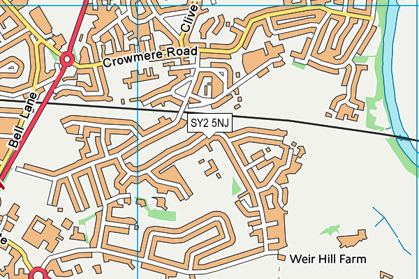 SY2 5NJ map - OS VectorMap District (Ordnance Survey) SY2 5NJ map - OS VectorMap District (Ordnance Survey)