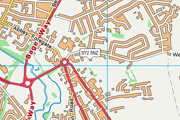 SY2 5NZ map - OS VectorMap District (Ordnance Survey) SY2 5NZ map - OS VectorMap District (Ordnance Survey)