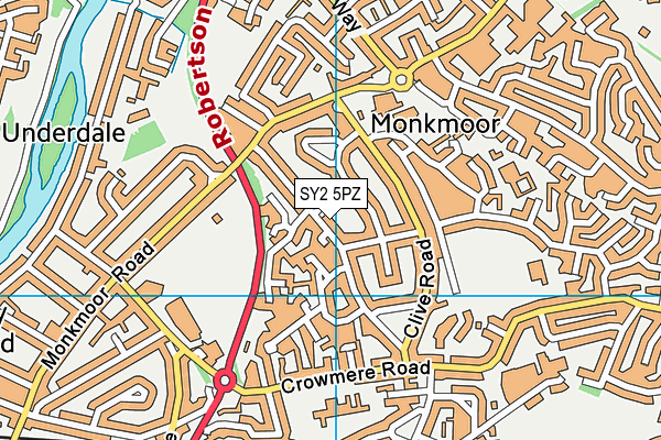 SY2 5PZ map - OS VectorMap District (Ordnance Survey) SY2 5PZ map - OS VectorMap District (Ordnance Survey)