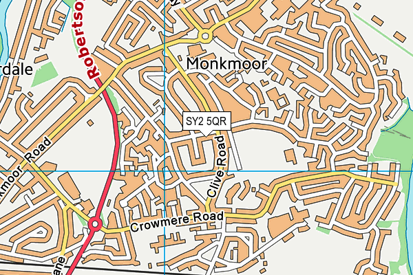 SY2 5QR map - OS VectorMap District (Ordnance Survey) SY2 5QR map - OS VectorMap District (Ordnance Survey)