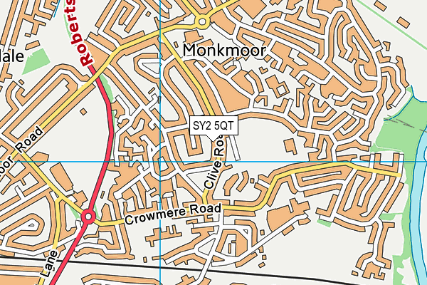 SY2 5QT map - OS VectorMap District (Ordnance Survey) SY2 5QT map - OS VectorMap District (Ordnance Survey)
