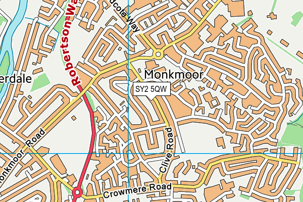 SY2 5QW map - OS VectorMap District (Ordnance Survey) SY2 5QW map - OS VectorMap District (Ordnance Survey)