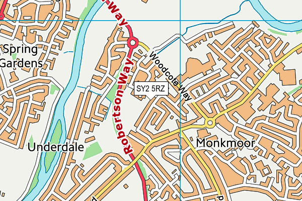SY2 5RZ map - OS VectorMap District (Ordnance Survey) SY2 5RZ map - OS VectorMap District (Ordnance Survey)