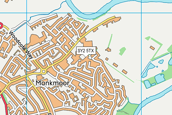 SY2 5TX map - OS VectorMap District (Ordnance Survey) SY2 5TX map - OS VectorMap District (Ordnance Survey)
