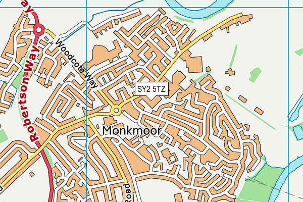 SY2 5TZ map - OS VectorMap District (Ordnance Survey) SY2 5TZ map - OS VectorMap District (Ordnance Survey)