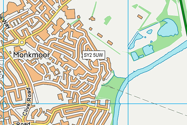 SY2 5UW map - OS VectorMap District (Ordnance Survey) SY2 5UW map - OS VectorMap District (Ordnance Survey)