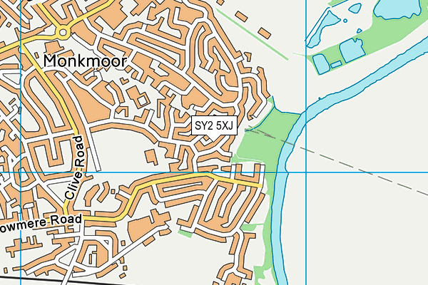 SY2 5XJ map - OS VectorMap District (Ordnance Survey) SY2 5XJ map - OS VectorMap District (Ordnance Survey)