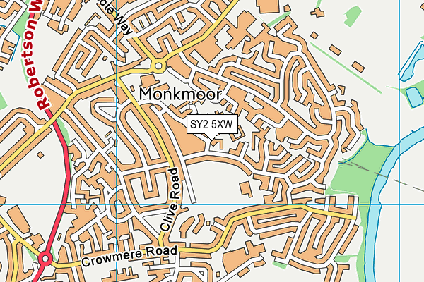 SY2 5XW map - OS VectorMap District (Ordnance Survey) SY2 5XW map - OS VectorMap District (Ordnance Survey)