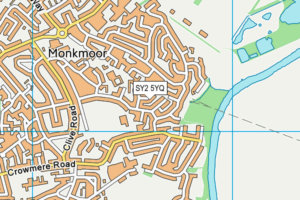 SY2 5YQ map - OS VectorMap District (Ordnance Survey) SY2 5YQ map - OS VectorMap District (Ordnance Survey)