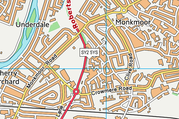 SY2 5YS map - OS VectorMap District (Ordnance Survey) SY2 5YS map - OS VectorMap District (Ordnance Survey)