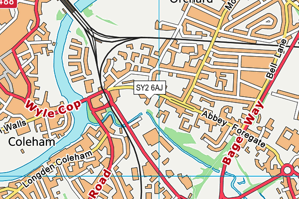 SY2 6AJ map - OS VectorMap District (Ordnance Survey) SY2 6AJ map - OS VectorMap District (Ordnance Survey)