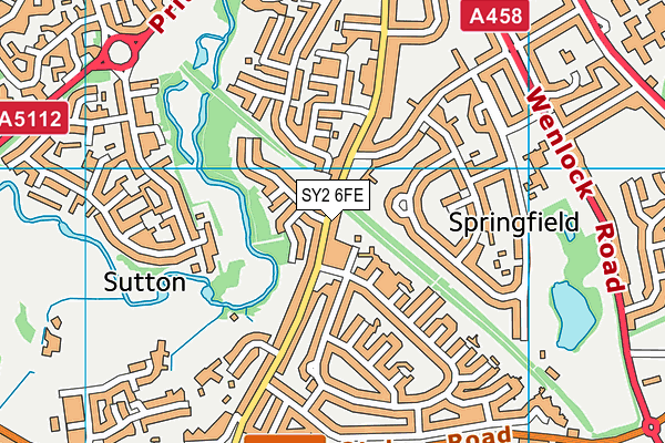 SY2 6FE map - OS VectorMap District (Ordnance Survey) SY2 6FE map - OS VectorMap District (Ordnance Survey)
