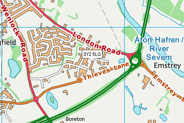 SY2 6LG map - OS VectorMap District (Ordnance Survey)