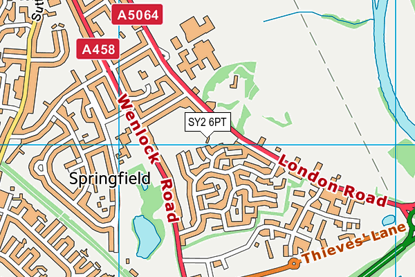 SY2 6PT map - OS VectorMap District (Ordnance Survey)
