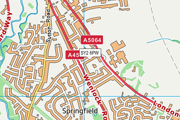 SY2 6PW map - OS VectorMap District (Ordnance Survey) SY2 6PW map - OS VectorMap District (Ordnance Survey)