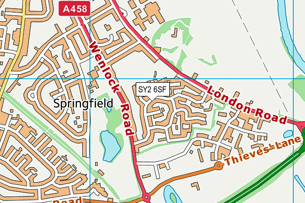 SY2 6SF map - OS VectorMap District (Ordnance Survey)