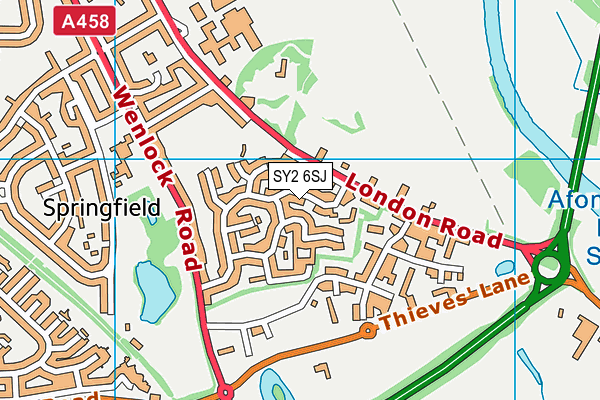 SY2 6SJ map - OS VectorMap District (Ordnance Survey) SY2 6SJ map - OS VectorMap District (Ordnance Survey)