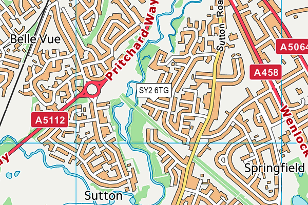 SY2 6TG map - OS VectorMap District (Ordnance Survey)