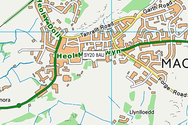 SY20 8AU map - OS VectorMap District (Ordnance Survey) SY20 8AU map - OS VectorMap District (Ordnance Survey)
