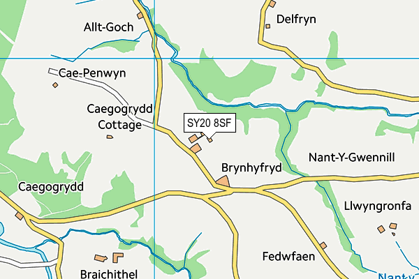 SY20 8SF map - OS VectorMap District (Ordnance Survey) SY20 8SF map - OS VectorMap District (Ordnance Survey)