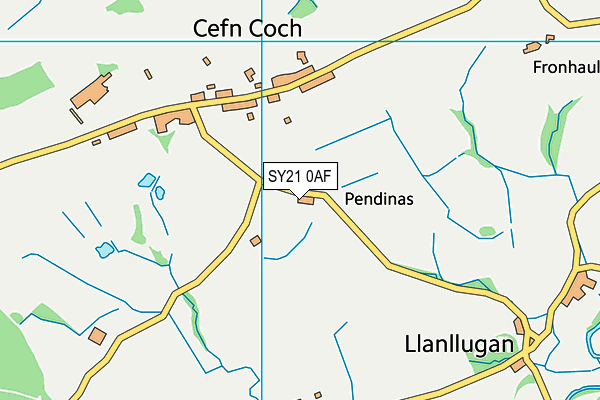 SY21 0AF map - OS VectorMap District (Ordnance Survey) SY21 0AF map - OS VectorMap District (Ordnance Survey)
