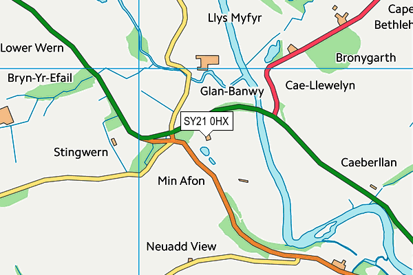SY21 0HX map - OS VectorMap District (Ordnance Survey) SY21 0HX map - OS VectorMap District (Ordnance Survey)