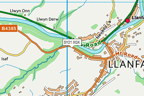 SY21 0QX map - OS VectorMap District (Ordnance Survey) SY21 0QX map - OS VectorMap District (Ordnance Survey)