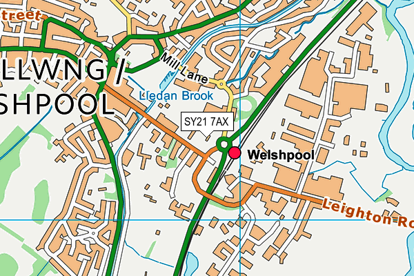 SY21 7AX map - OS VectorMap District (Ordnance Survey) SY21 7AX map - OS VectorMap District (Ordnance Survey)
