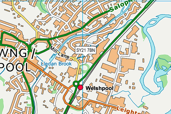 SY21 7BN map - OS VectorMap District (Ordnance Survey) SY21 7BN map - OS VectorMap District (Ordnance Survey)