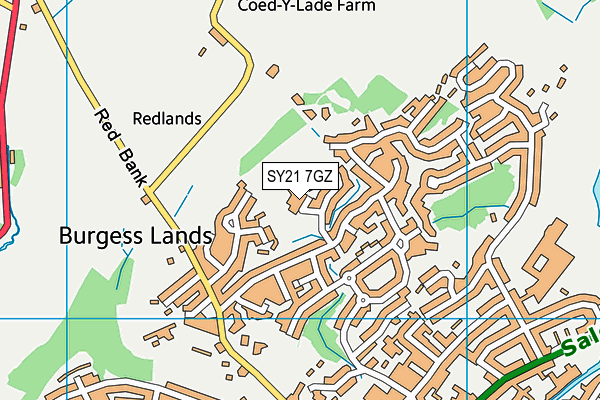SY21 7GZ map - OS VectorMap District (Ordnance Survey) SY21 7GZ map - OS VectorMap District (Ordnance Survey)