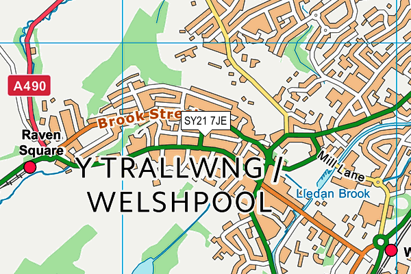 SY21 7JE map - OS VectorMap District (Ordnance Survey)