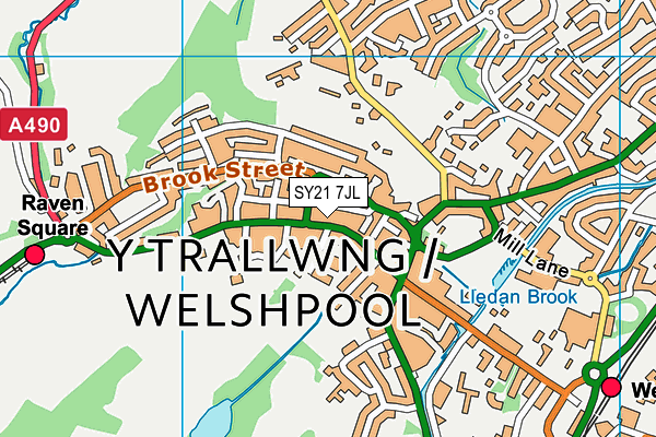 SY21 7JL map - OS VectorMap District (Ordnance Survey)