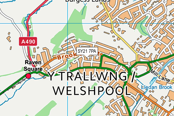 SY21 7PA map - OS VectorMap District (Ordnance Survey)