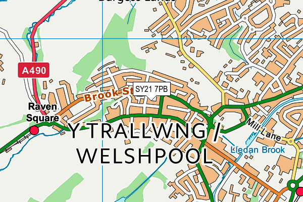 SY21 7PB map - OS VectorMap District (Ordnance Survey)