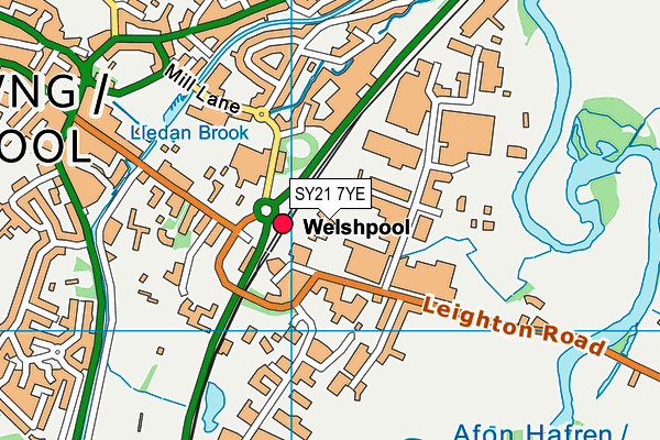 SY21 7YE map - OS VectorMap District (Ordnance Survey) SY21 7YE map - OS VectorMap District (Ordnance Survey)